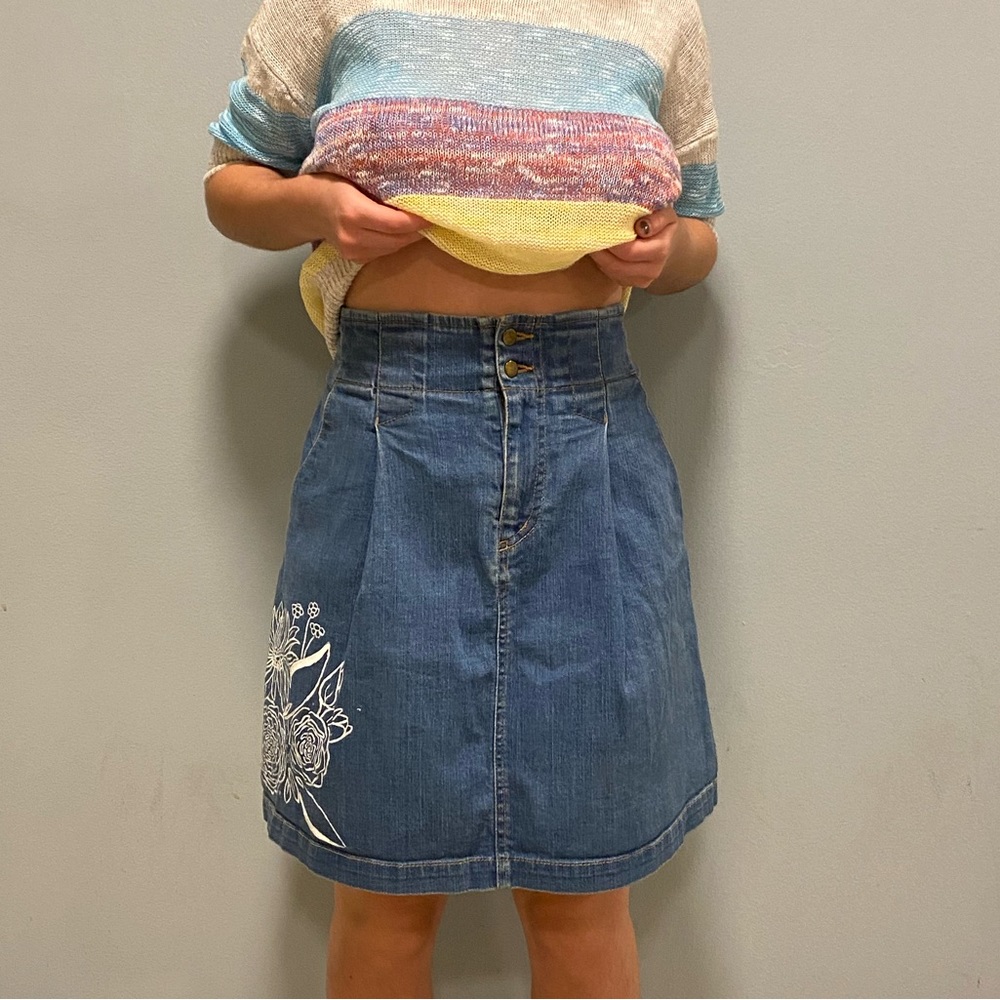 Jean Flower Skirt